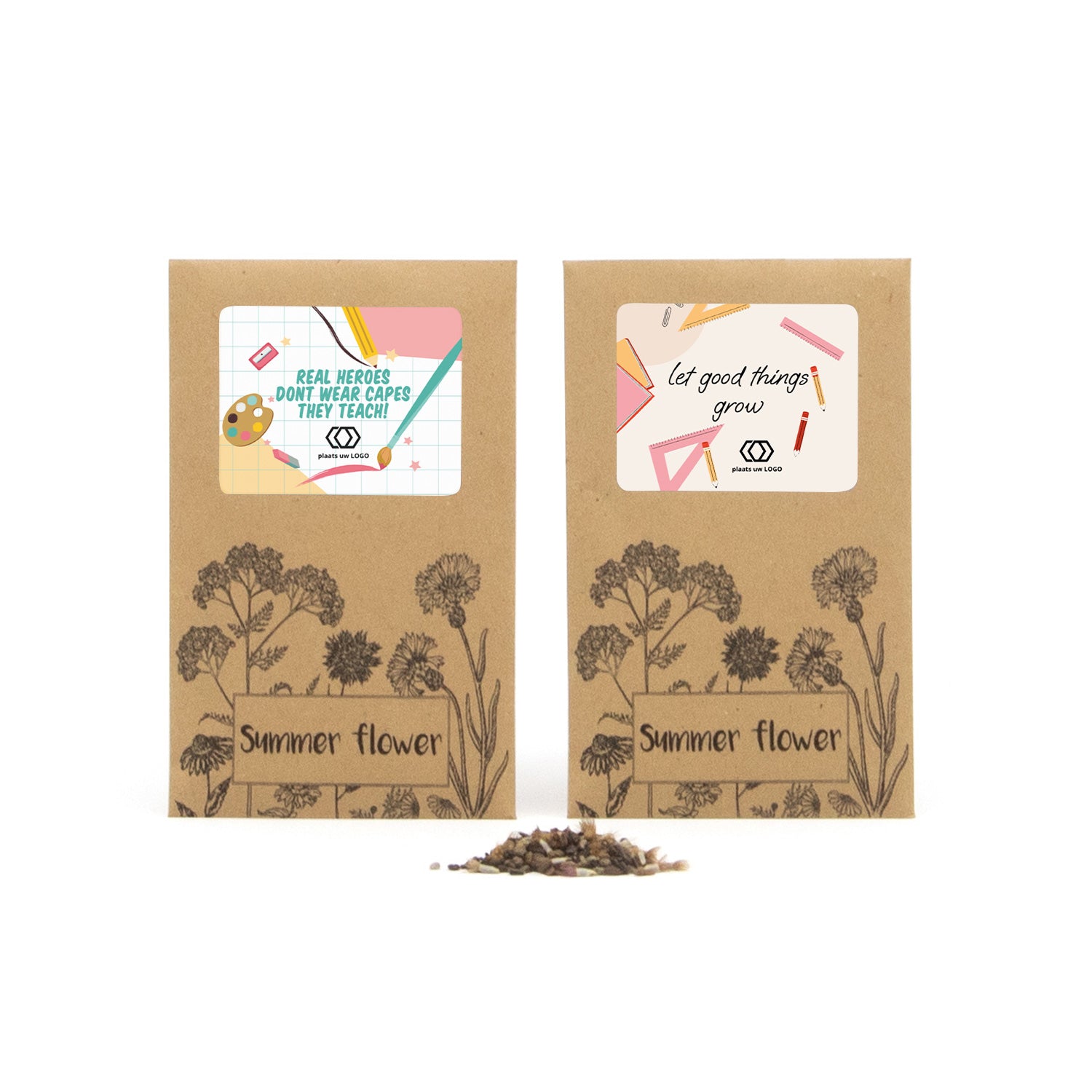 Summer flower zakje - Leraar - Bedankjes.nl