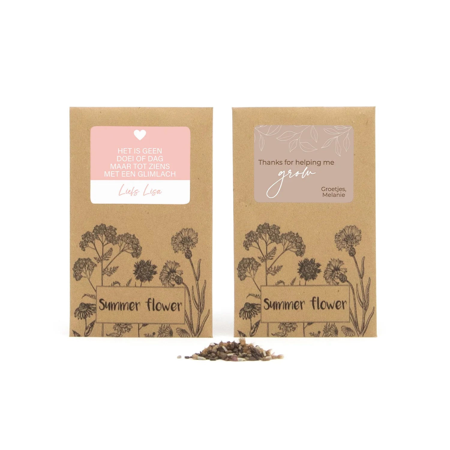 Summer flower zakje - Afscheid collega - Bedankjes.nl