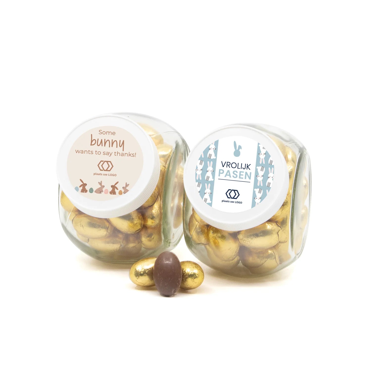 Glazen snoeppot 0,4L met paaseitjes - Pasen - Bedankjes.nl
