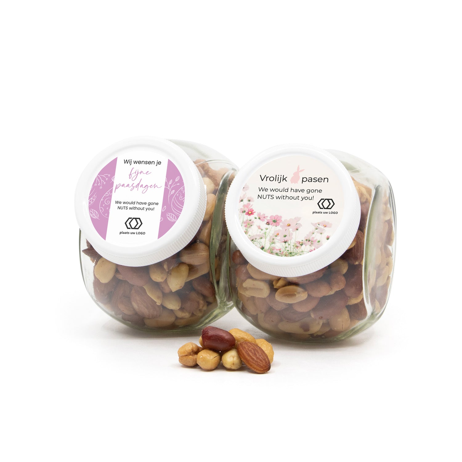 Glazen snoeppot 0,4L met verse notenmix - Pasen - Bedankjes.nl
