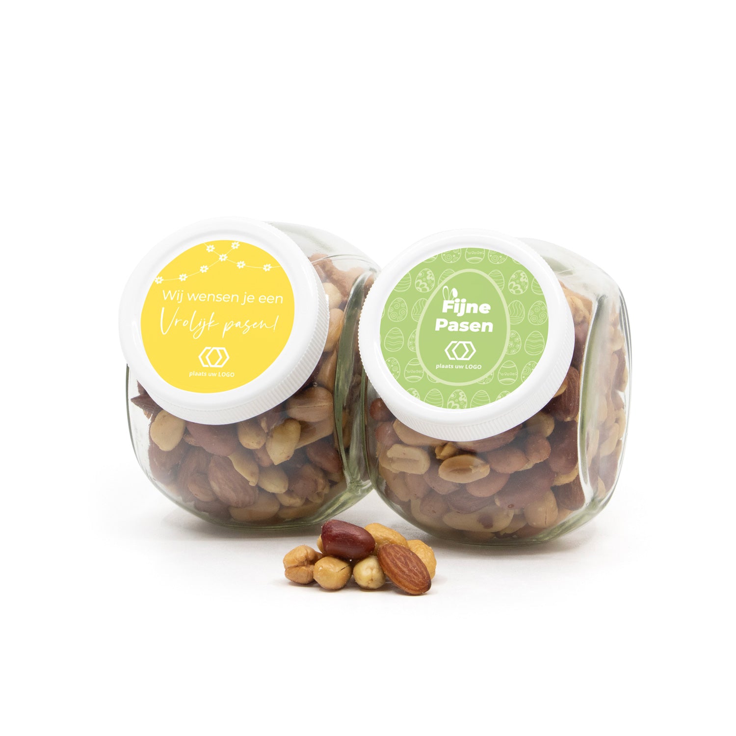 Glazen snoeppot 0,4L met verse notenmix - Pasen - Bedankjes.nl