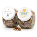 Glazen snoeppot 0,9L met verse notenmix - Zakelijk