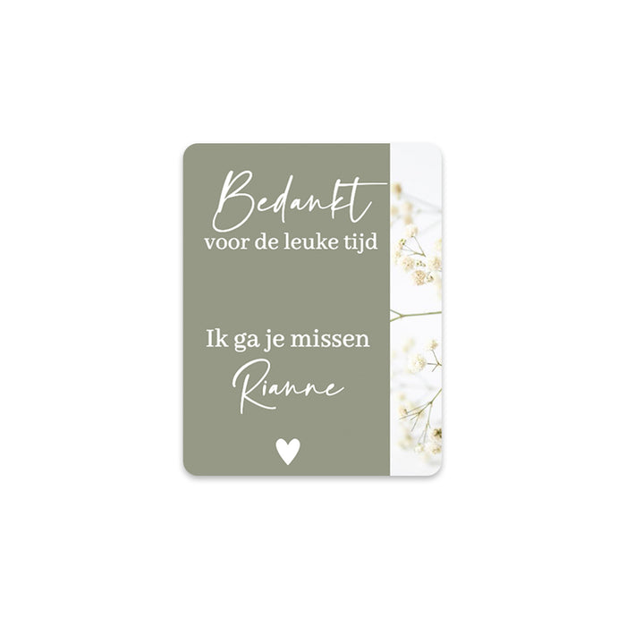 Persoonlijke stickers 30 stuks (3,5 x 4,5 cm) - Bedankt Persoonlijke stickers 30 stuks (3,5 x 4,5 cm) - Bedankt