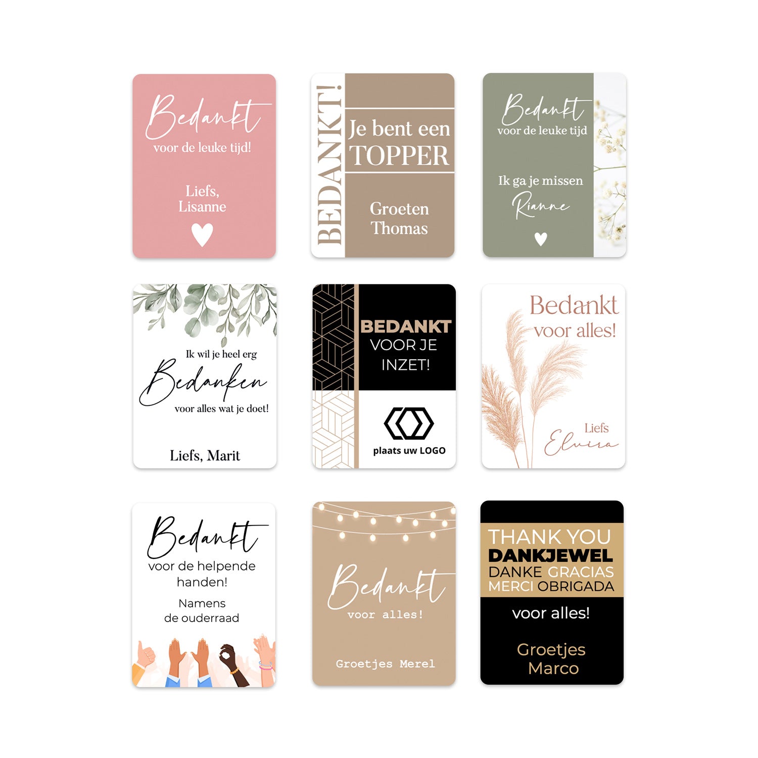 Persoonlijke stickers 30 stuks (3,5 x 4,5 cm) - Bedankt - Bedankjes.nl