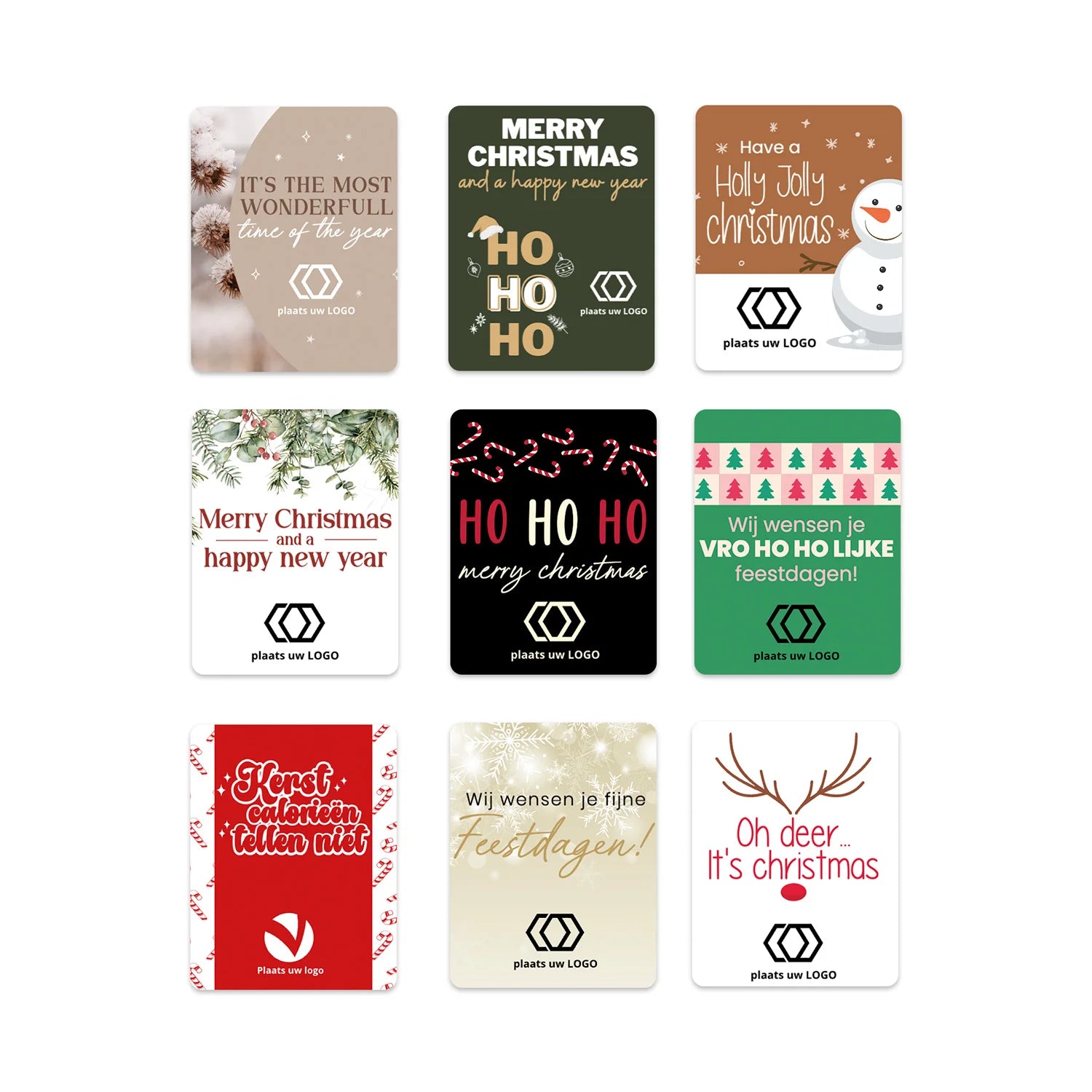 Persoonlijke stickers 30 stuks (3,5 x 4,5 cm) - Kerst - Bedankjes.nl