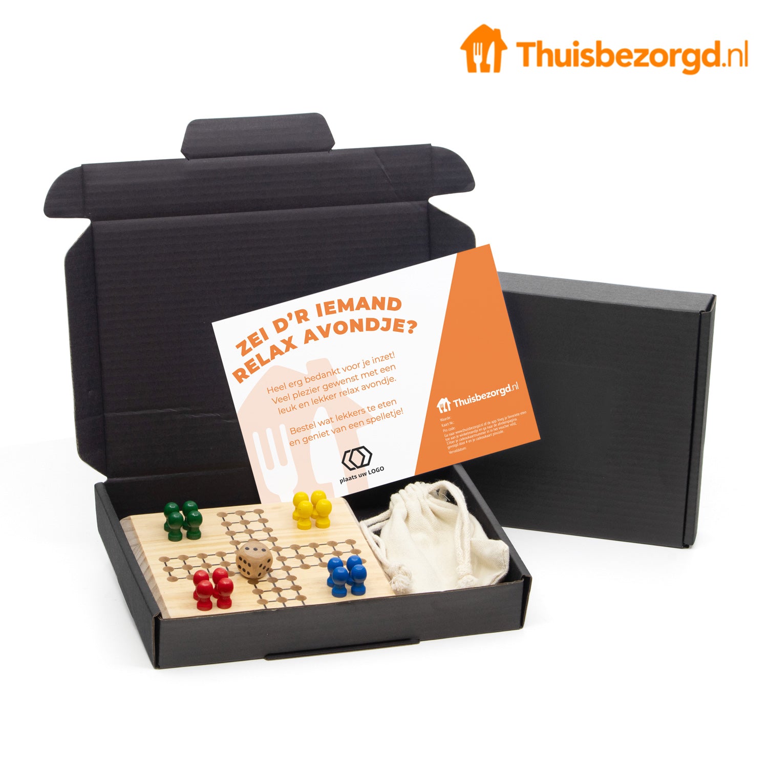 Relax Avondje Cadeaupakket – Thuisbezorgd Bon & Spel - Bedankjes.nl