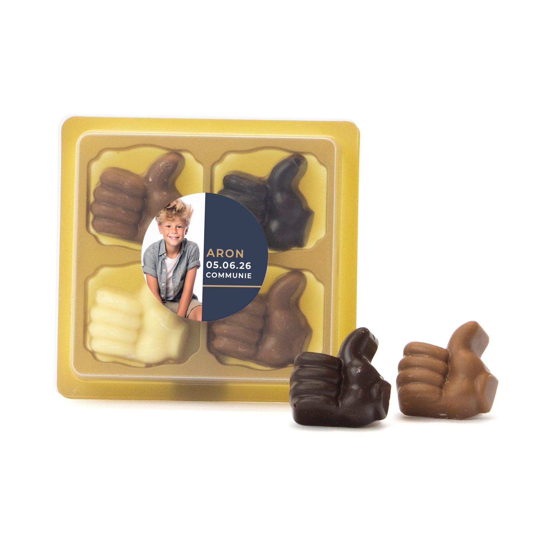Chocolade Duimpjes - Communie Jongens - Bedankjes.nl