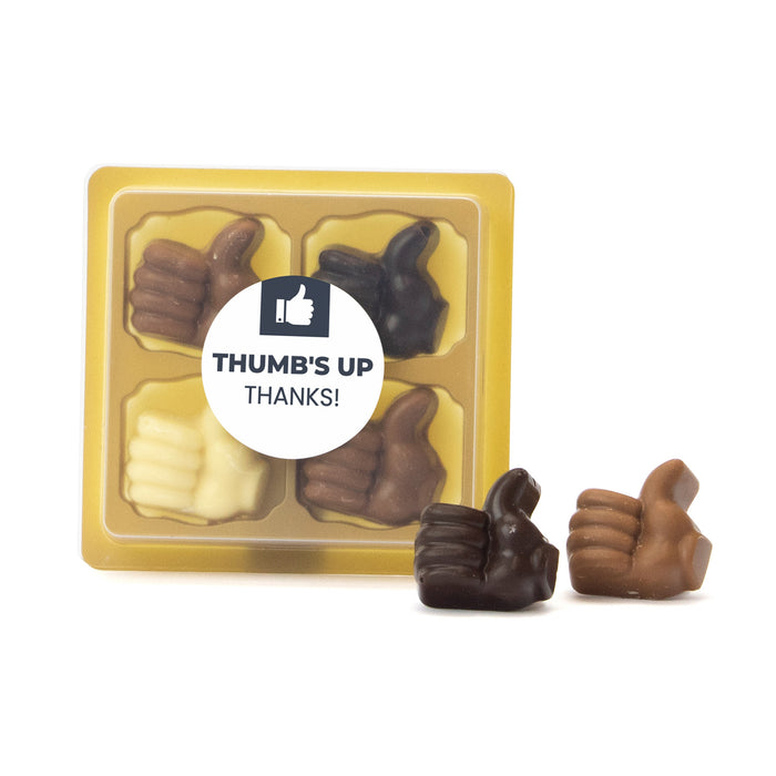 Thumbs UP - 4 chocolade duimpjes in blister - Snel Thumbs UP - 4 chocolade duimpjes in blister - Snel