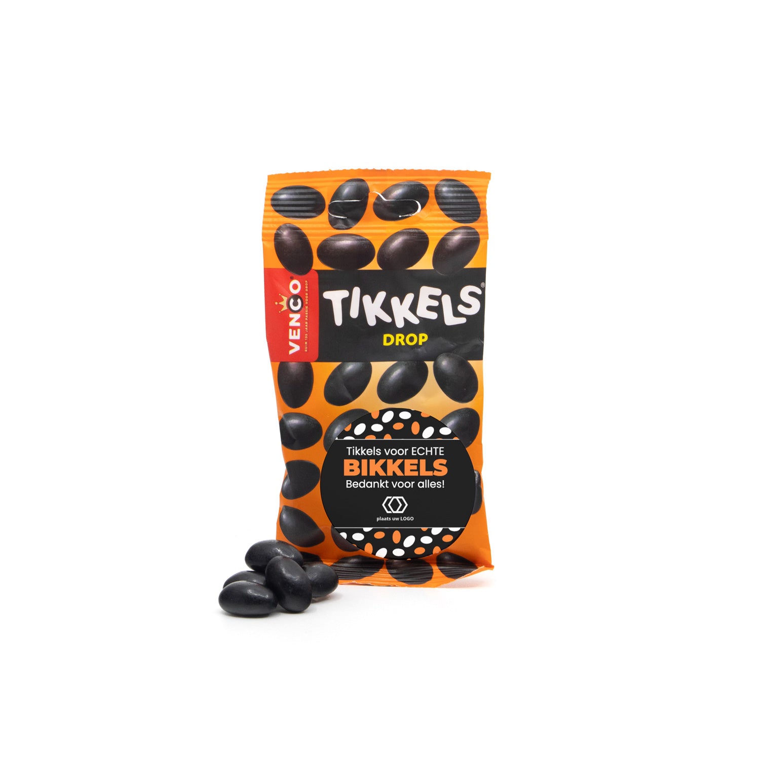 Tikkels voor bikkels met eigen etiket - Vrijwilliger - Bedankjes.nl