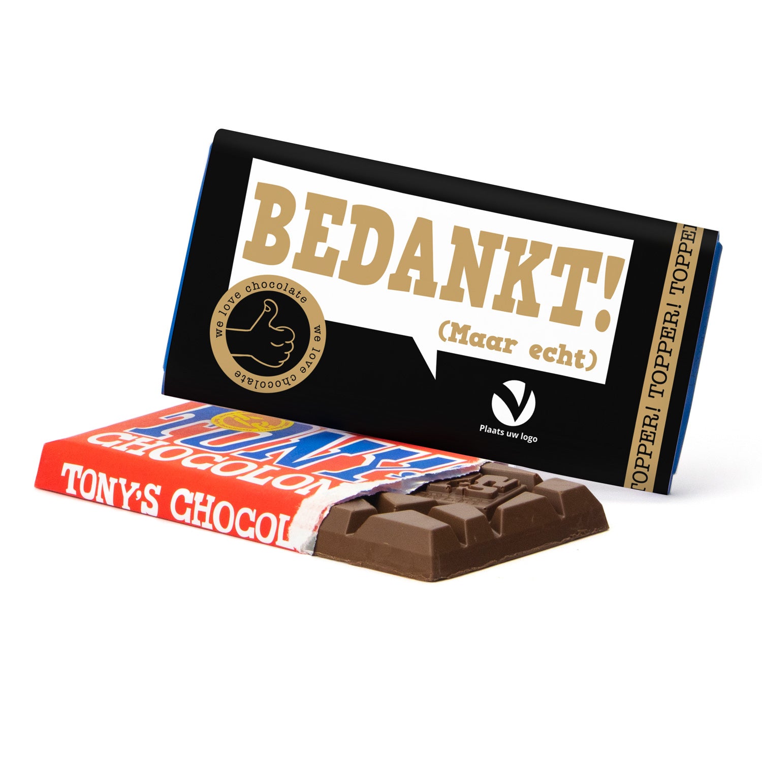 Tony's Chocolonely met eigen wikkel - Kerst - Bedankjes.nl