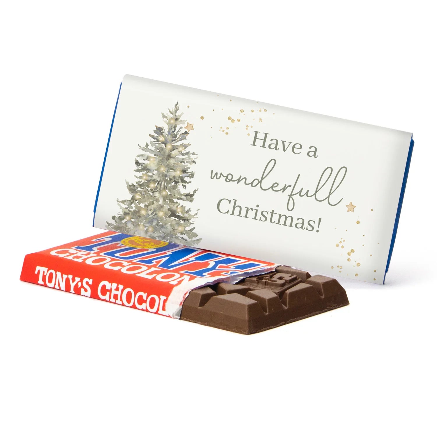 Tony's Chocolonely met eigen wikkel - Kerst - Bedankjes.nl
