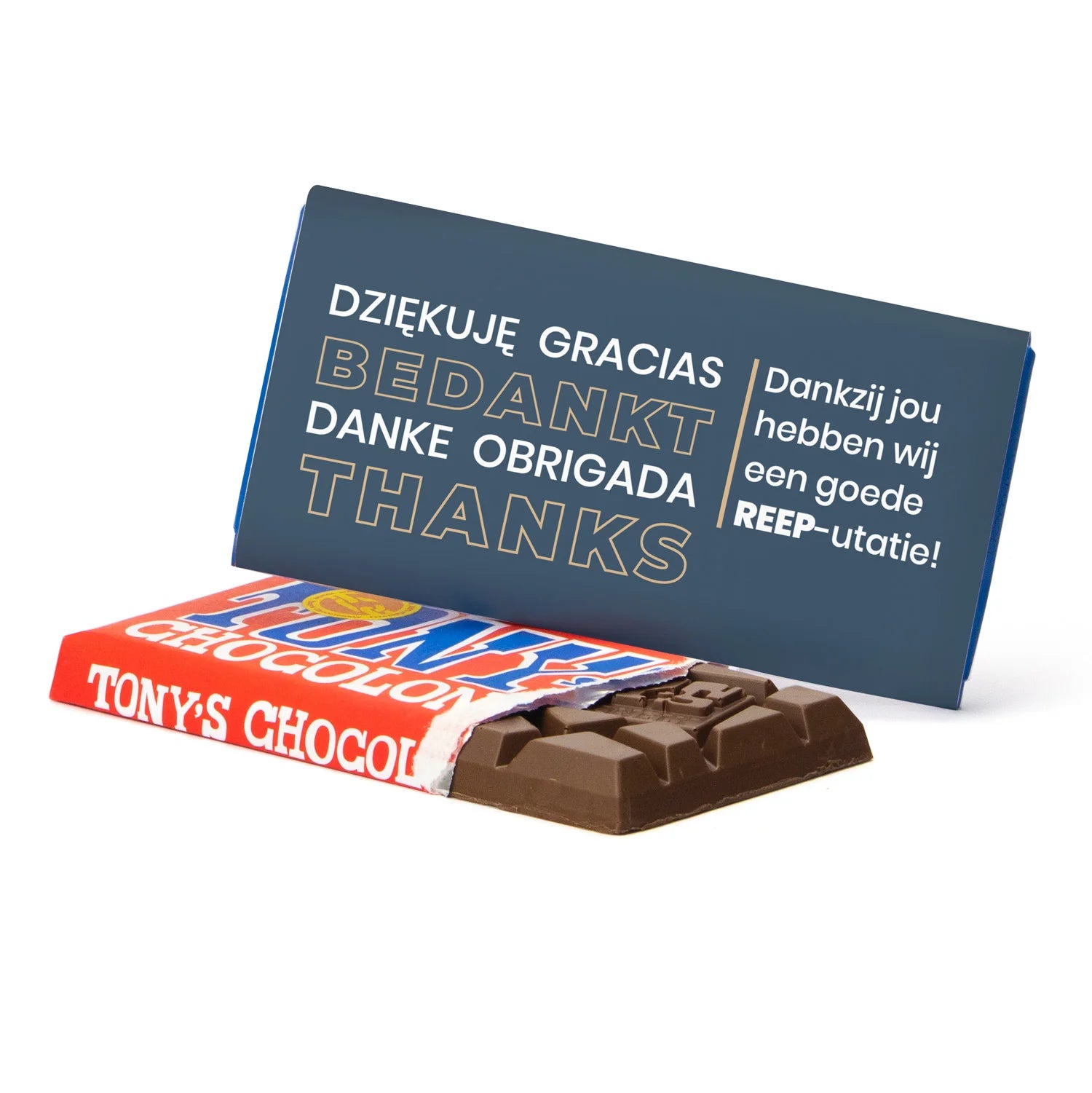 Tony's Chocolonely met eigen wikkel - Zakelijk - Bedankjes.nl