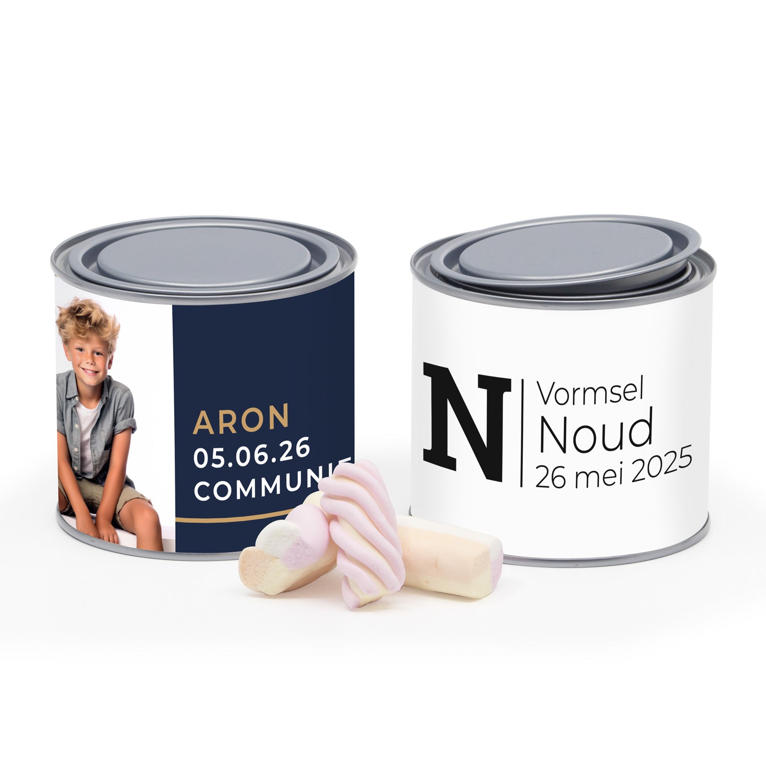 Verfblik medium met eigen wikkel - Communie jongens - Bedankjes.nl