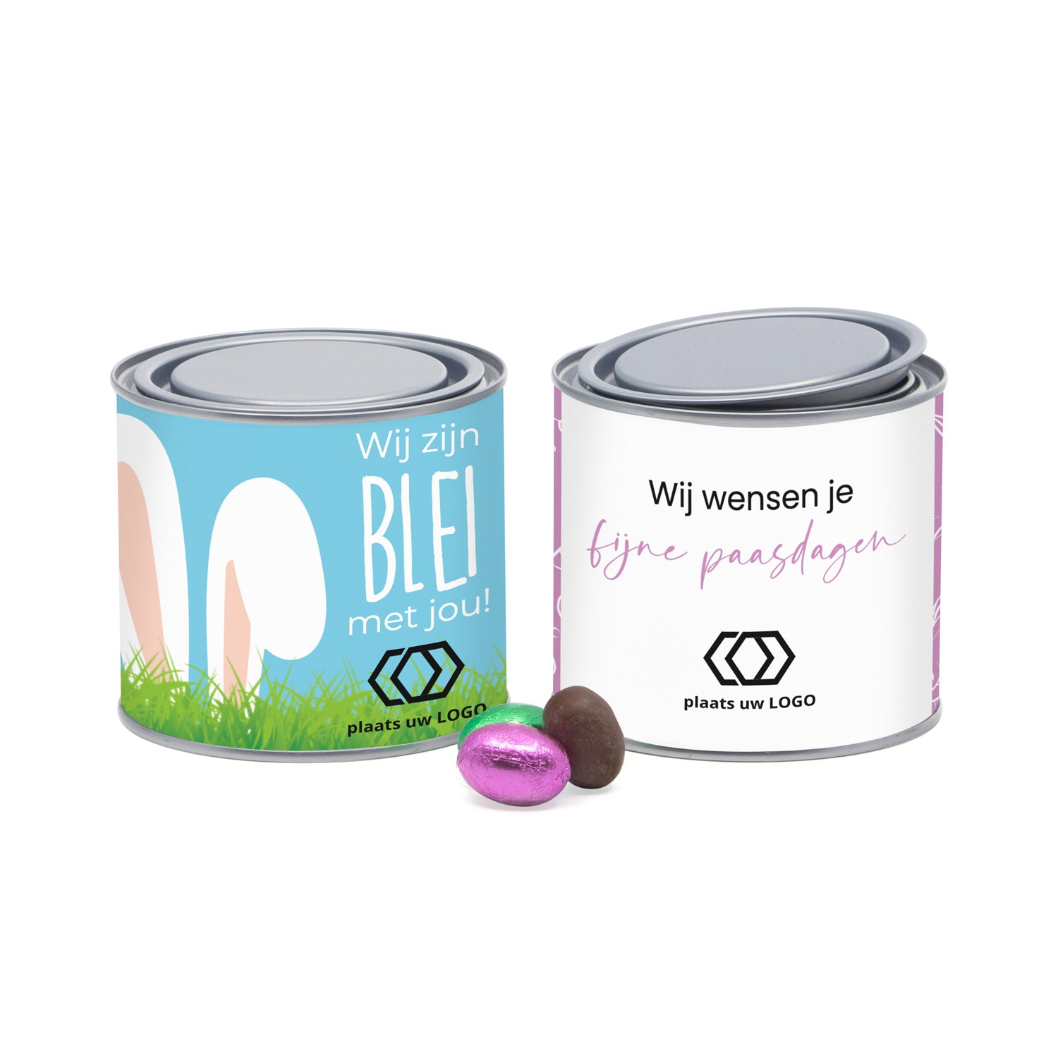 Verfblik 500ML met paaseitjes en eigen wikkel - Pasen - Bedankjes.nl