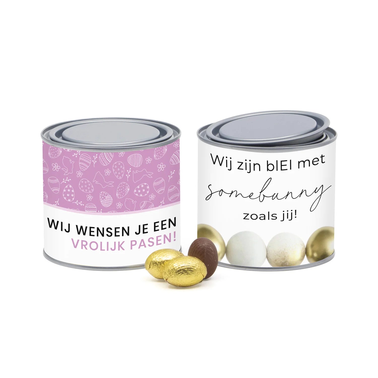 Verfblik medium met paaseitjes en eigen wikkel - Pasen - Bedankjes.nl
