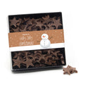 Vensterdoos zwart met chocolade sterren - Kerst
