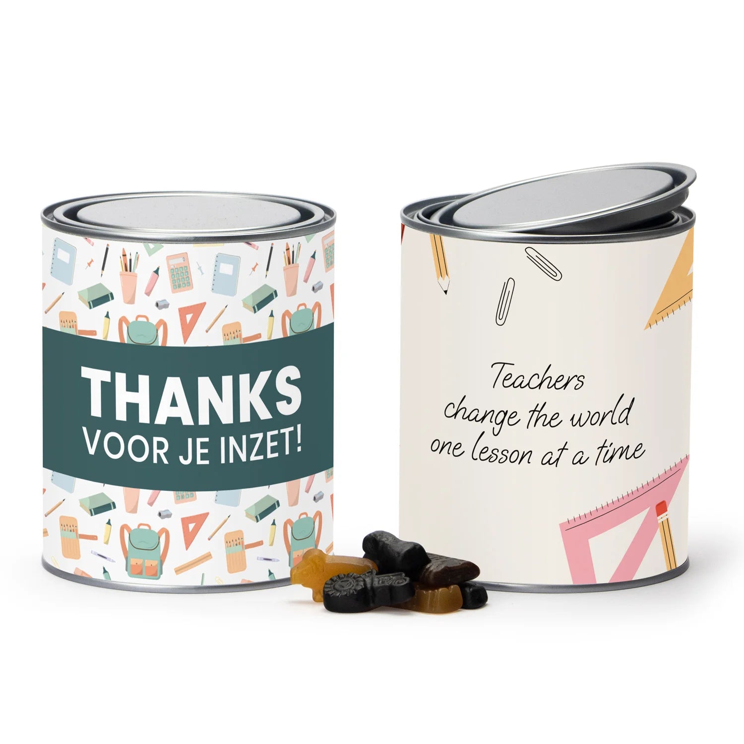 Verfblik met eigen wikkel - Leraar - Bedankjes.nl