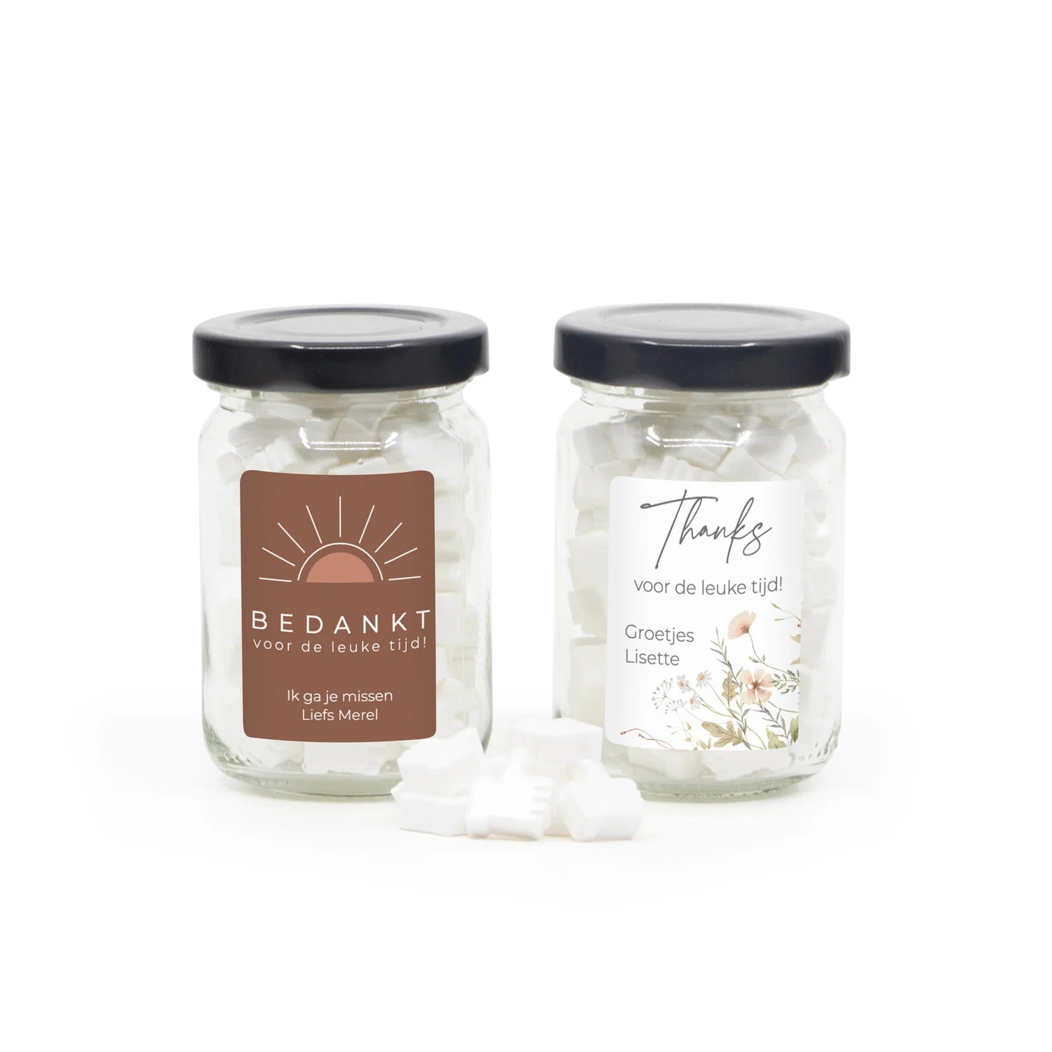 Glazen potje - Afscheid collega - Bedankjes.nl