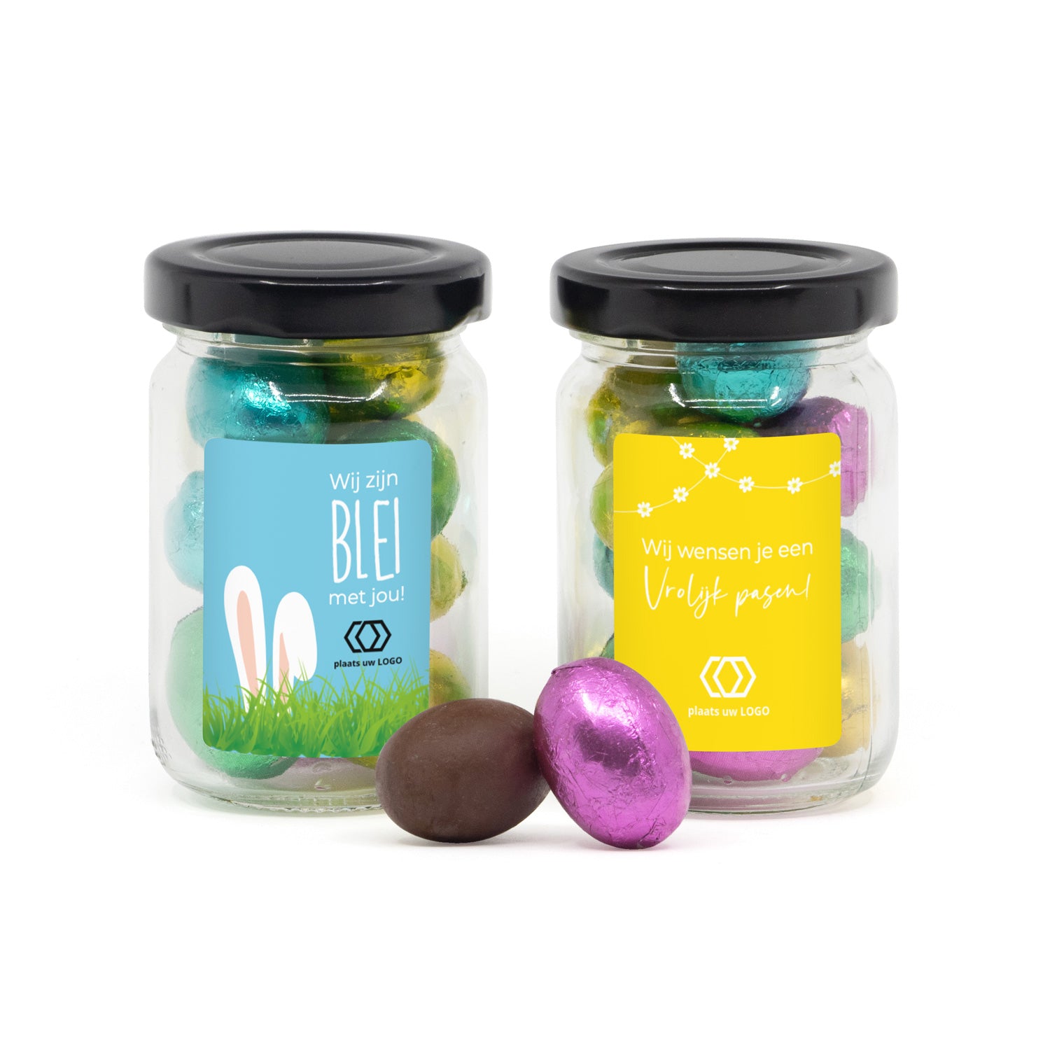Glazen potje met paaseitjes - Pasen - Bedankjes.nl