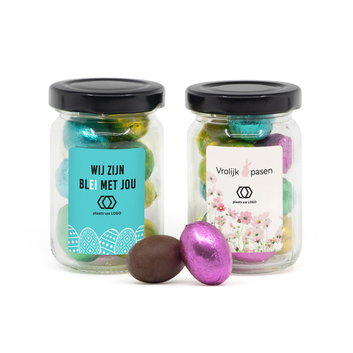 Glazen potje met paaseitjes - Pasen Glazen potje met paaseitjes - Pasen