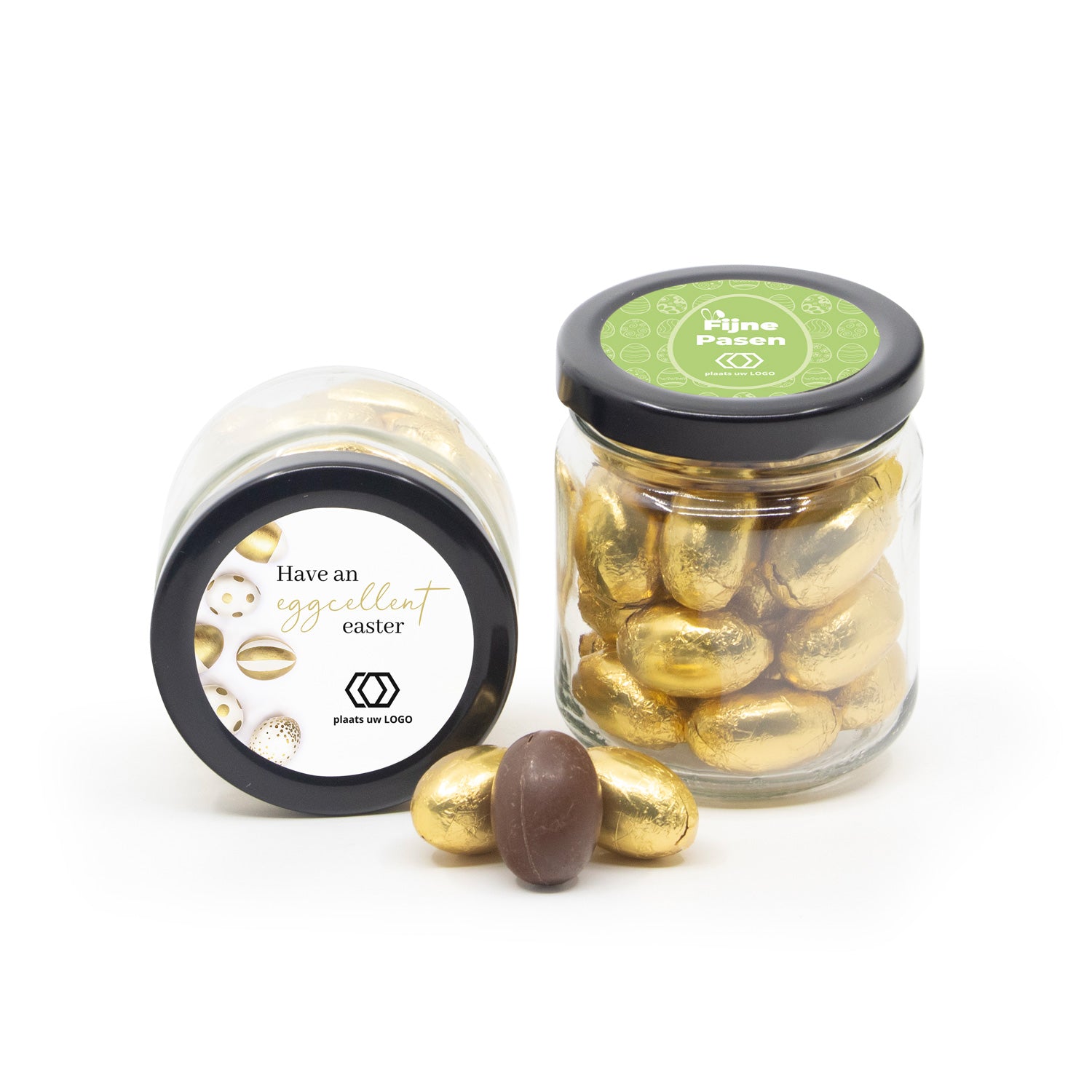 Glazen snoeppotje met paaseitjes - Pasen - Bedankjes.nl