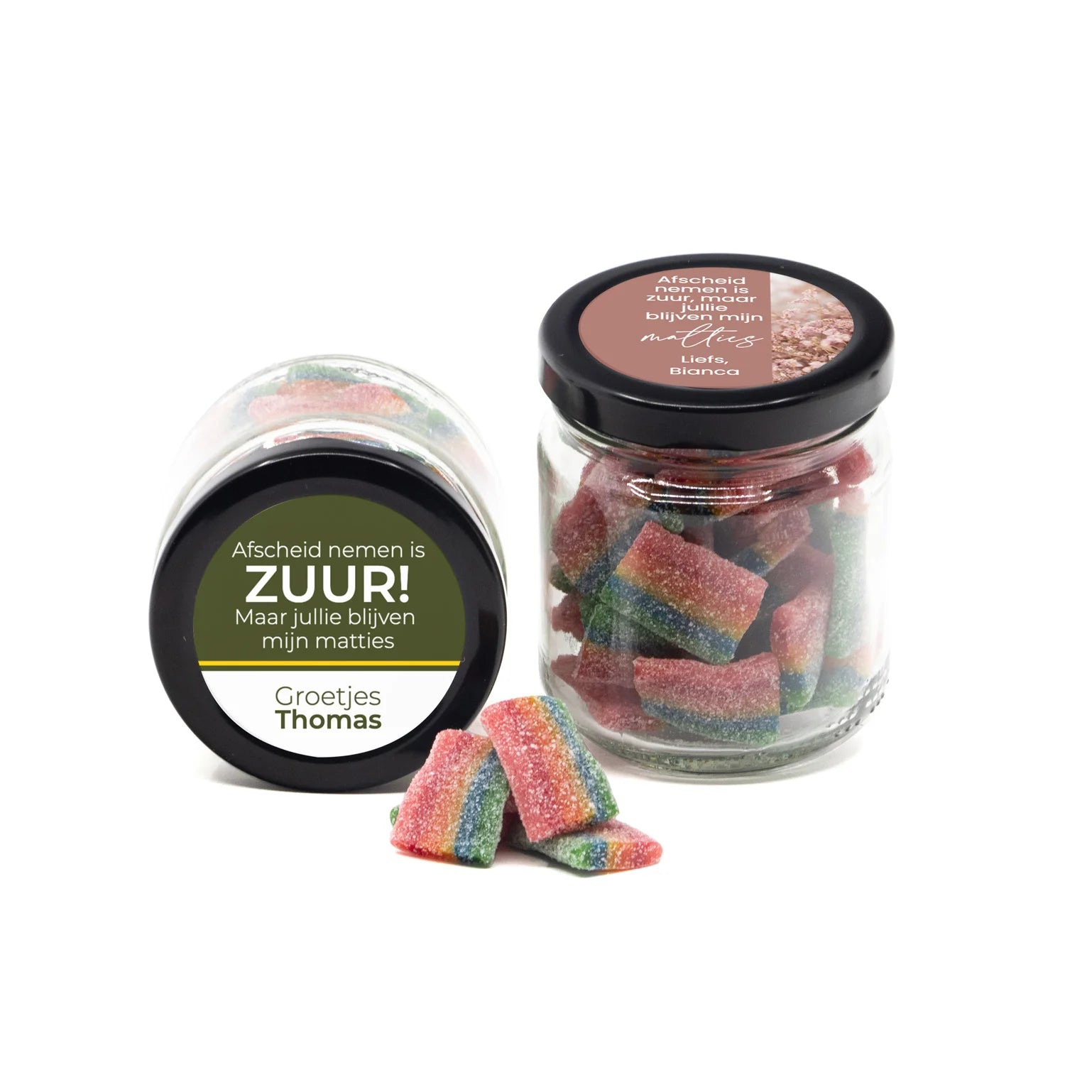Afscheid nemen van je matties is zuur - Afscheid collega - Bedankjes.nl