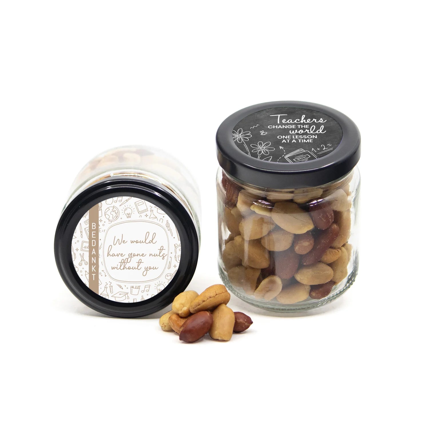 Glazen potje met verse notenmix - Leraar - Bedankjes.nl
