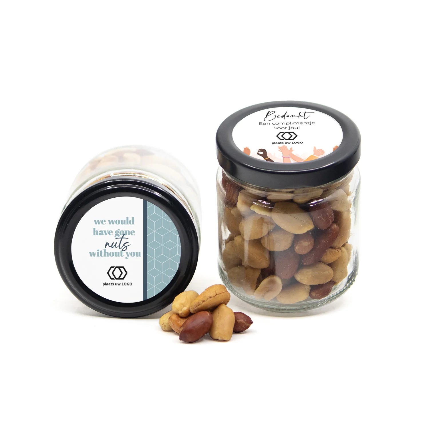 Glazen potje met verse notenmix - Zakelijk - Bedankjes.nl