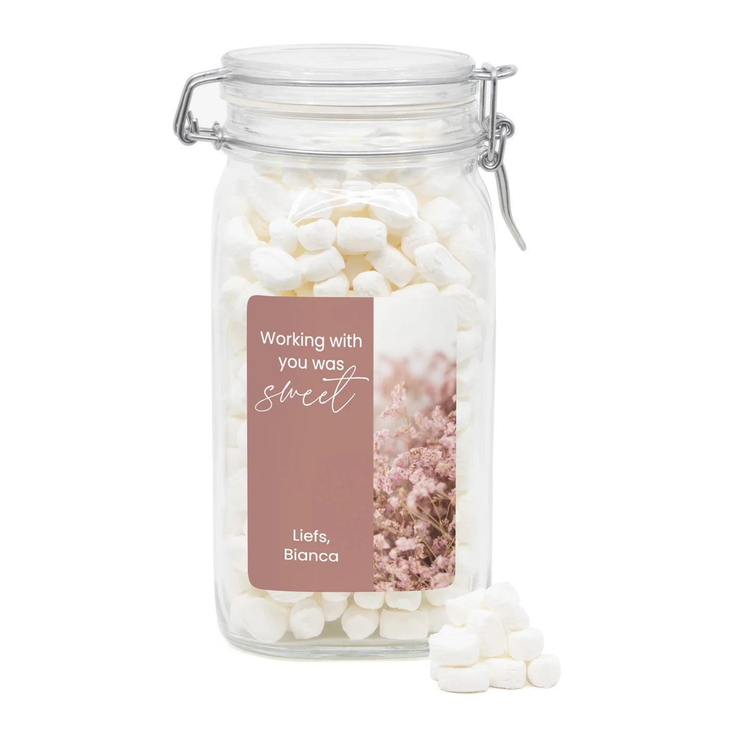 Grote weckpot met eigen ontwerp - Collega - Bedankjes.nl