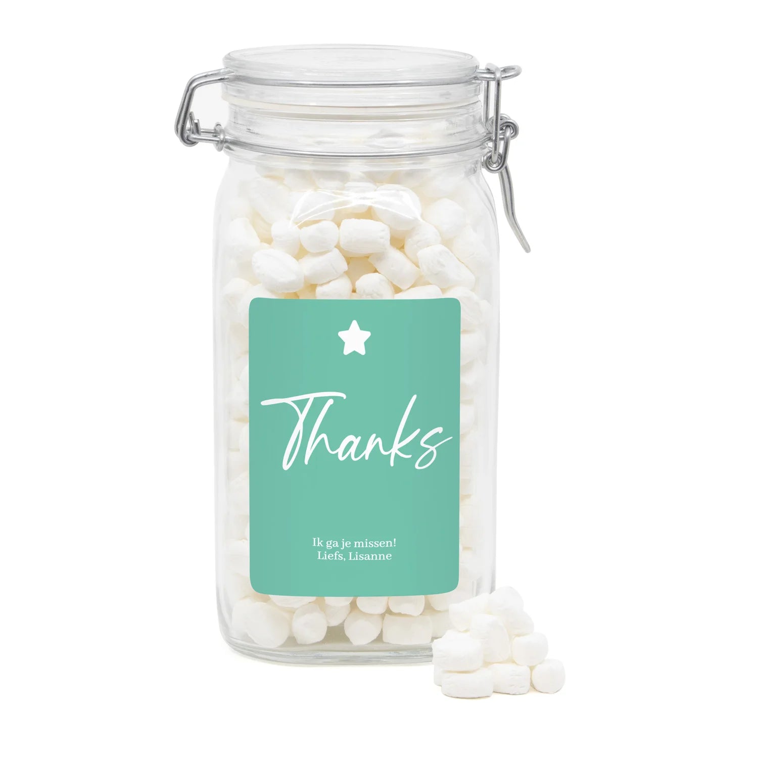 Grote weckpot met eigen ontwerp - Collega - Bedankjes.nl