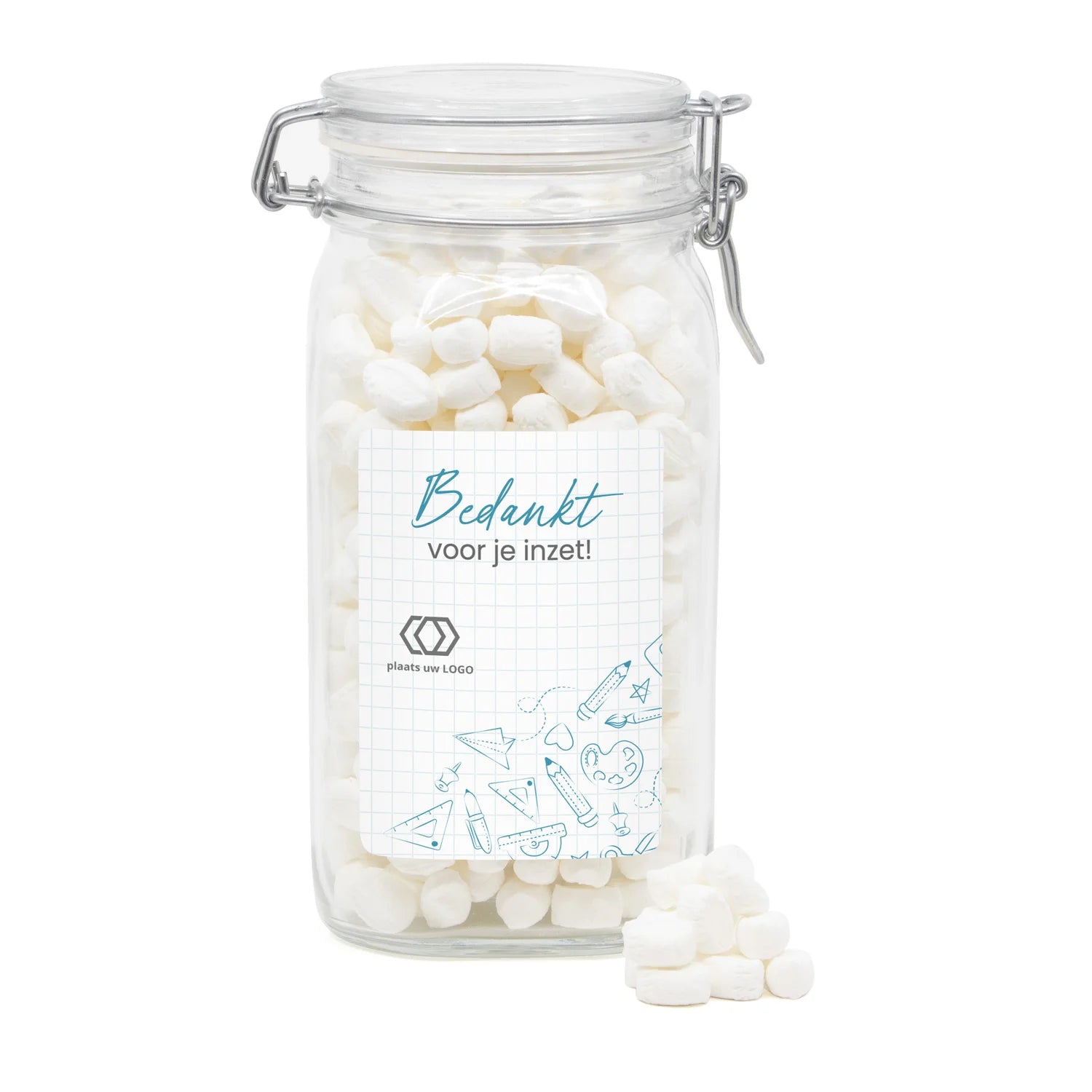 Grote snoeppot met eigen ontwerp - Leraar - Bedankjes.nl