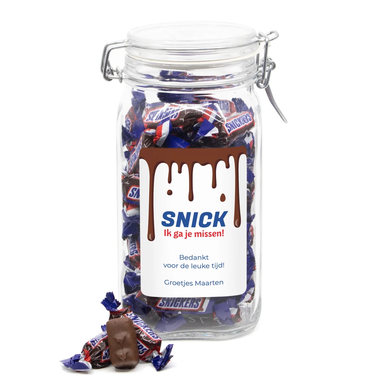 Snick... Ik ga ervandoor! in grote weckpot - Collega - Bedankjes.nl