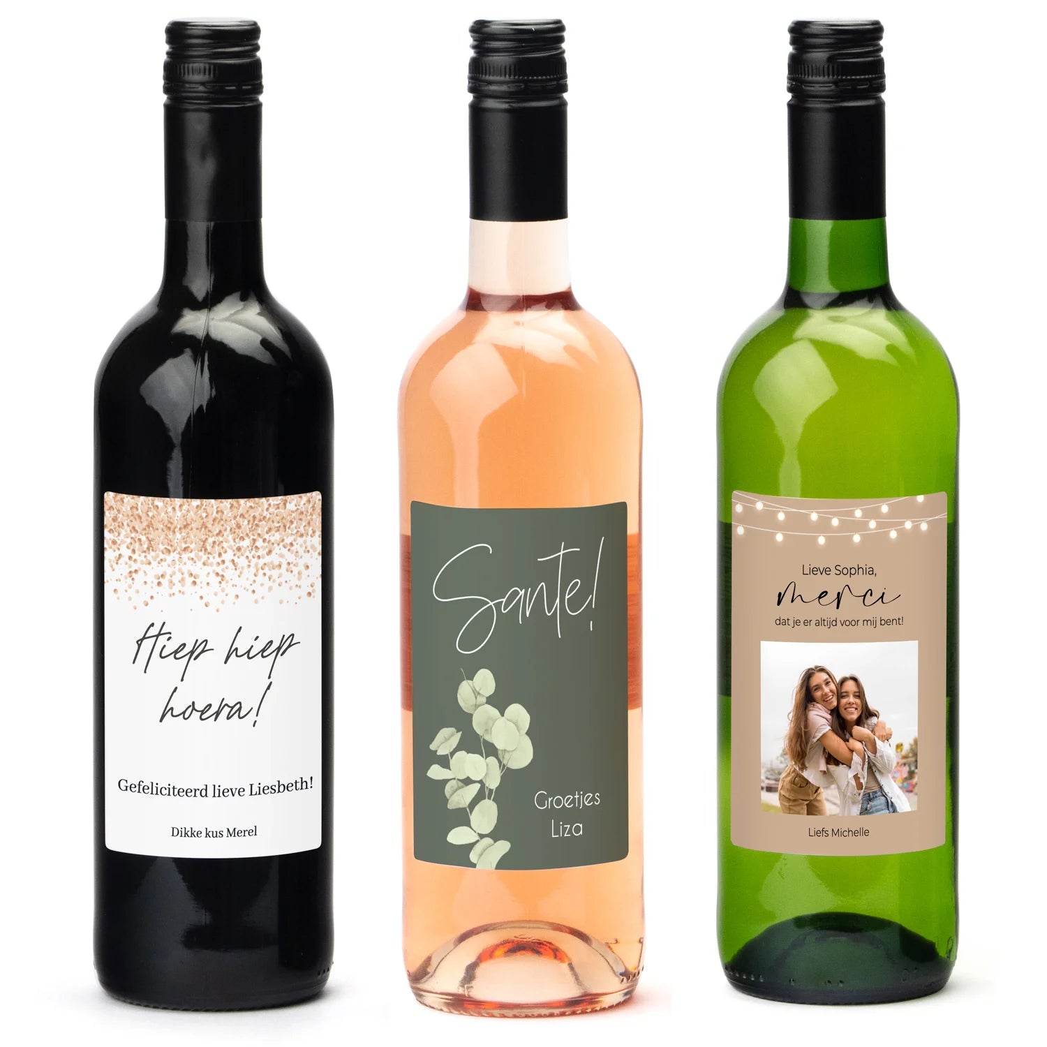 Fles wijn met persoonlijk etiket - Bedankje - Bedankjes.nl