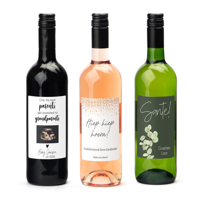 Fles wijn met persoonlijk etiket - Bedankje Fles wijn met persoonlijk etiket - Bedankje