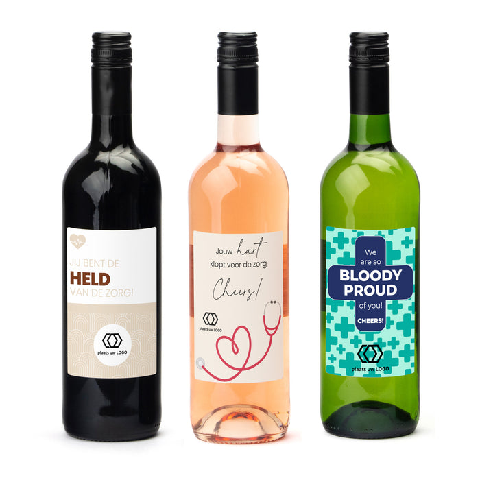Fles wijn met eigen etiket - Verpleging Fles wijn met eigen etiket - Verpleging