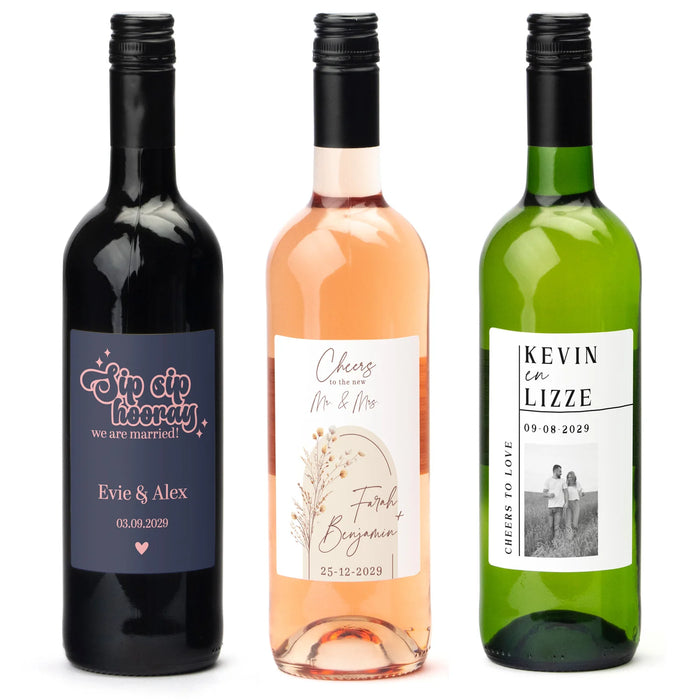 Fles wijn met persoonlijk etiket - Trouwen Fles wijn met persoonlijk etiket - Trouwen