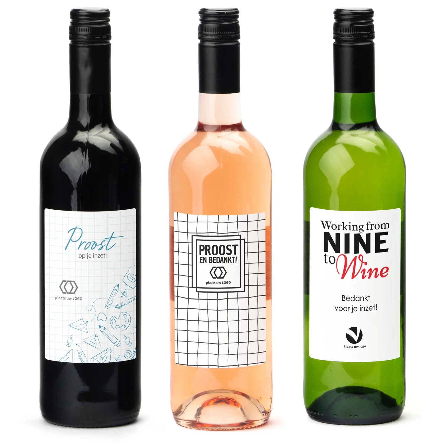 Fles wijn met persoonlijk etiket - Leraar - Bedankjes.nl