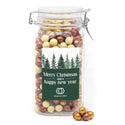 Grote pot met chocopearls met eigen logo - Kerst - Bedankjes.nl