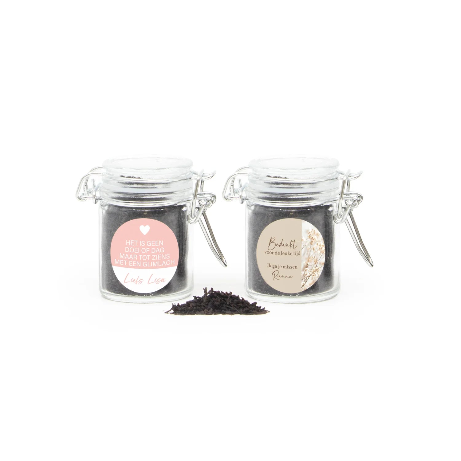 Thee in mini weckpotje - Afscheid collega - Bedankjes.nl