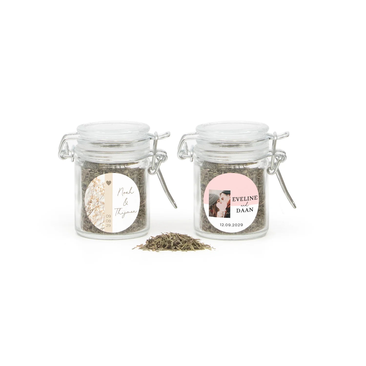 Tijm to go in mini weckpotje - Trouwen - Bedankjes.nl