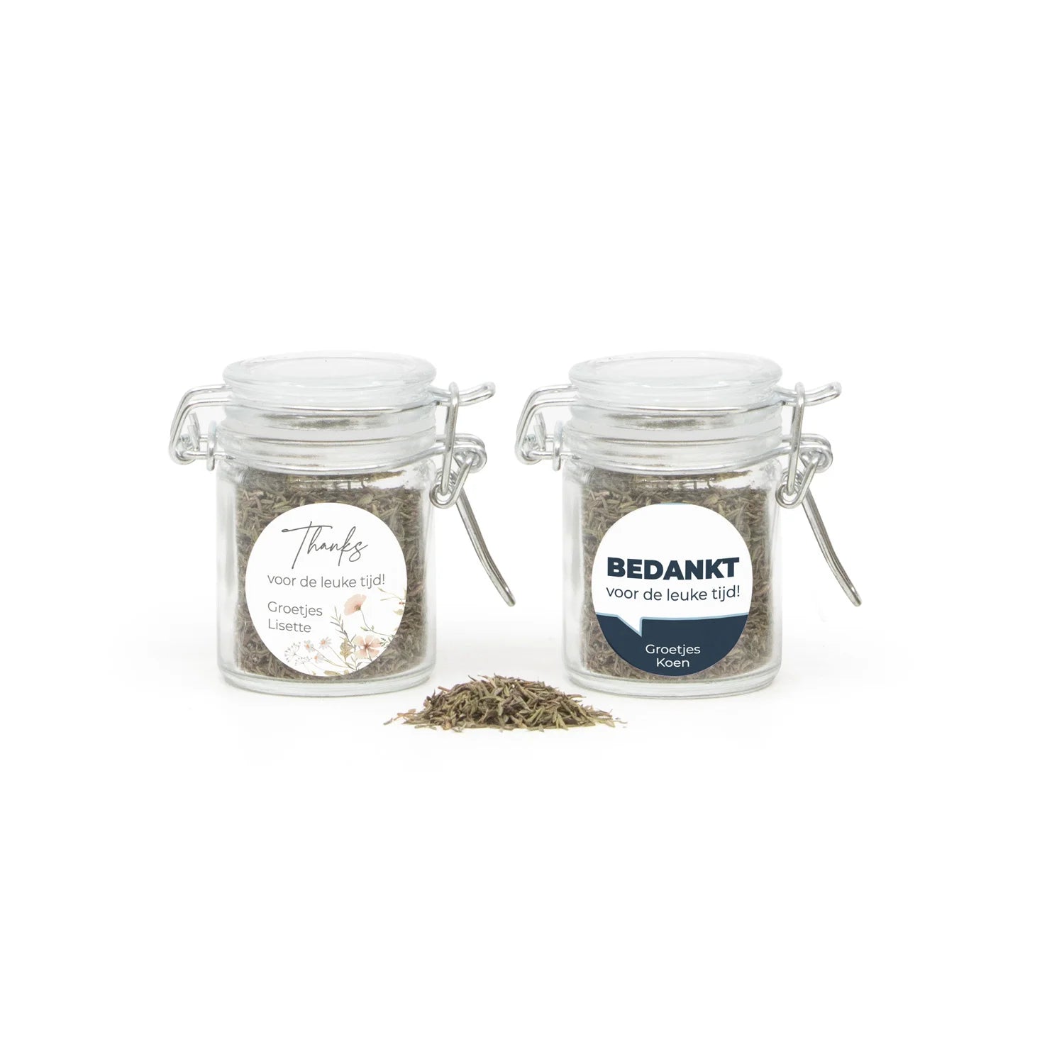 Mini weckpotje met Tijm - Afscheid Collega's - Bedankjes.nl