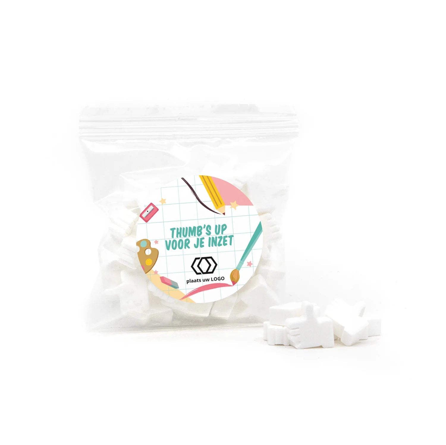 Zakje mint duimpjes - Dag van de Leraar - Bedankjes.nl