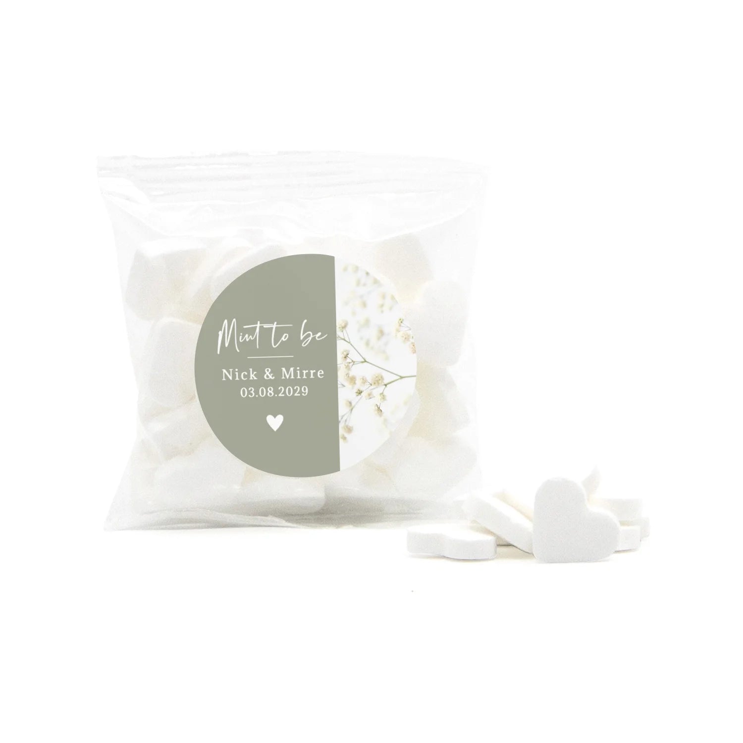 Zakje minthartjes - Trouwen - Bedankjes.nl