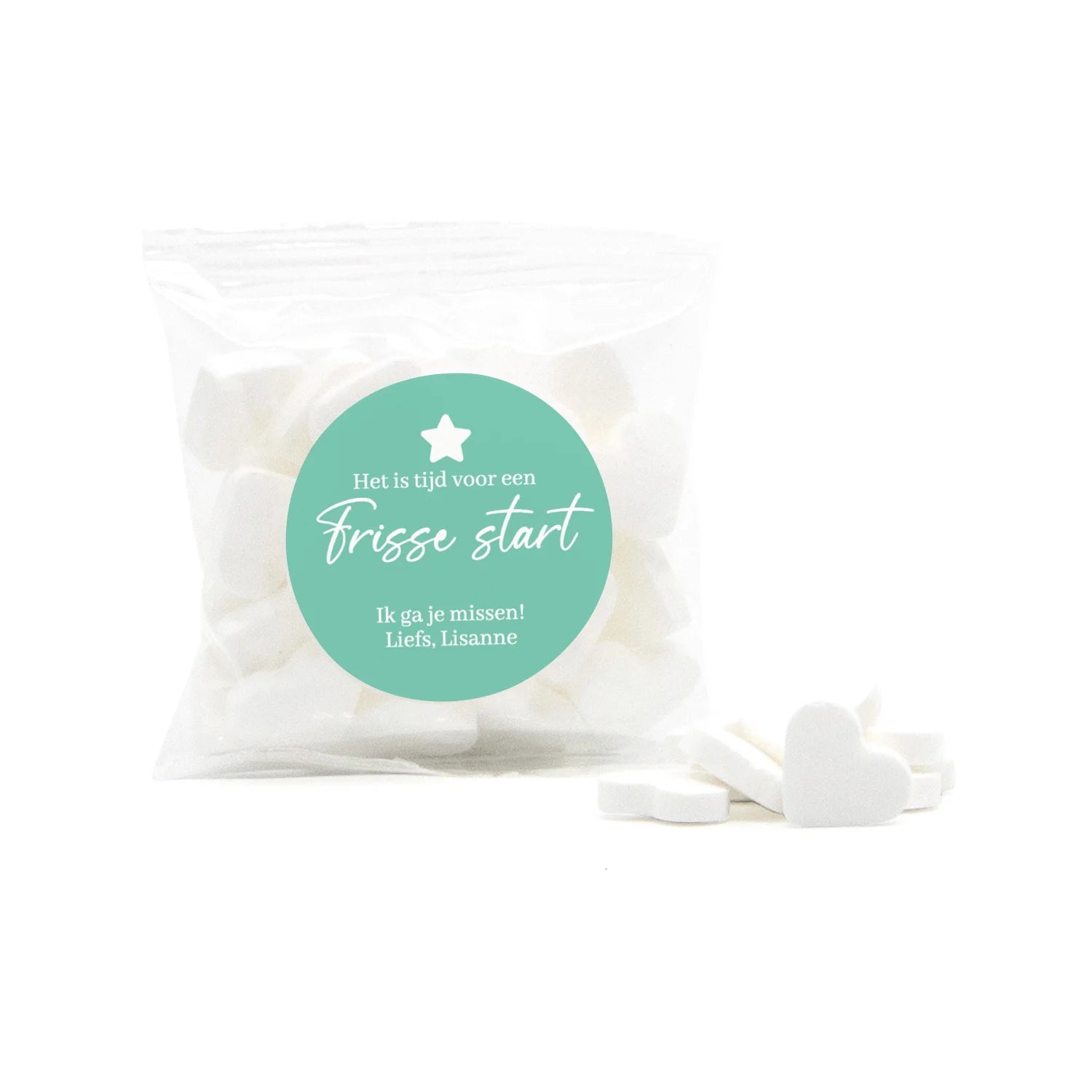 Zakje minthartjes - Afscheid collega - Bedankjes.nl