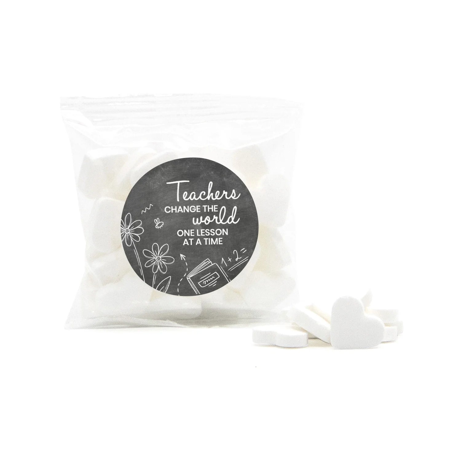 Zakje minthartjes met eigen etiket - Leraar - Bedankjes.nl