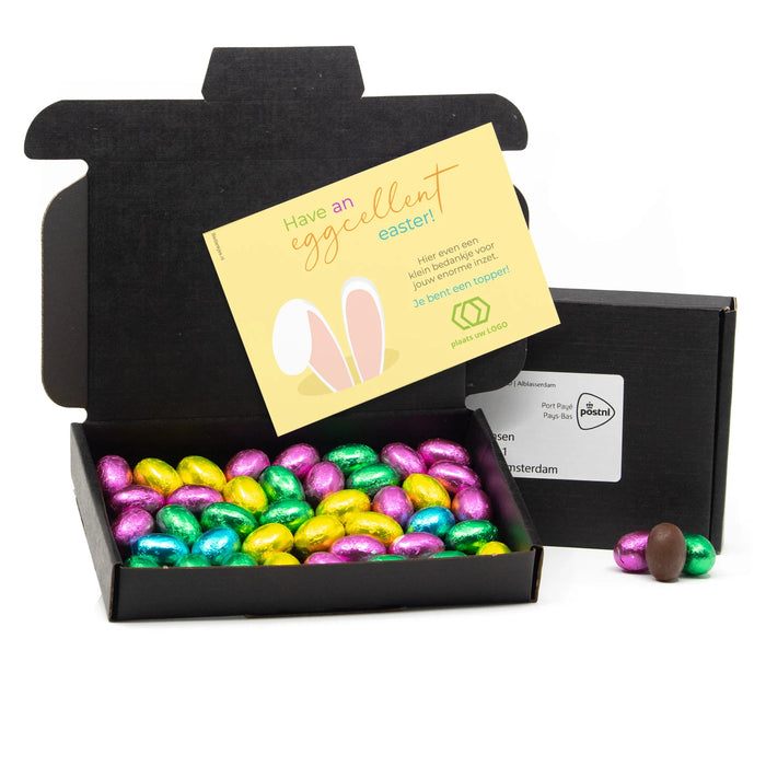 Zwart geschenk doosje met paaseitjes - Pasen Zwart geschenk doosje met paaseitjes - Pasen