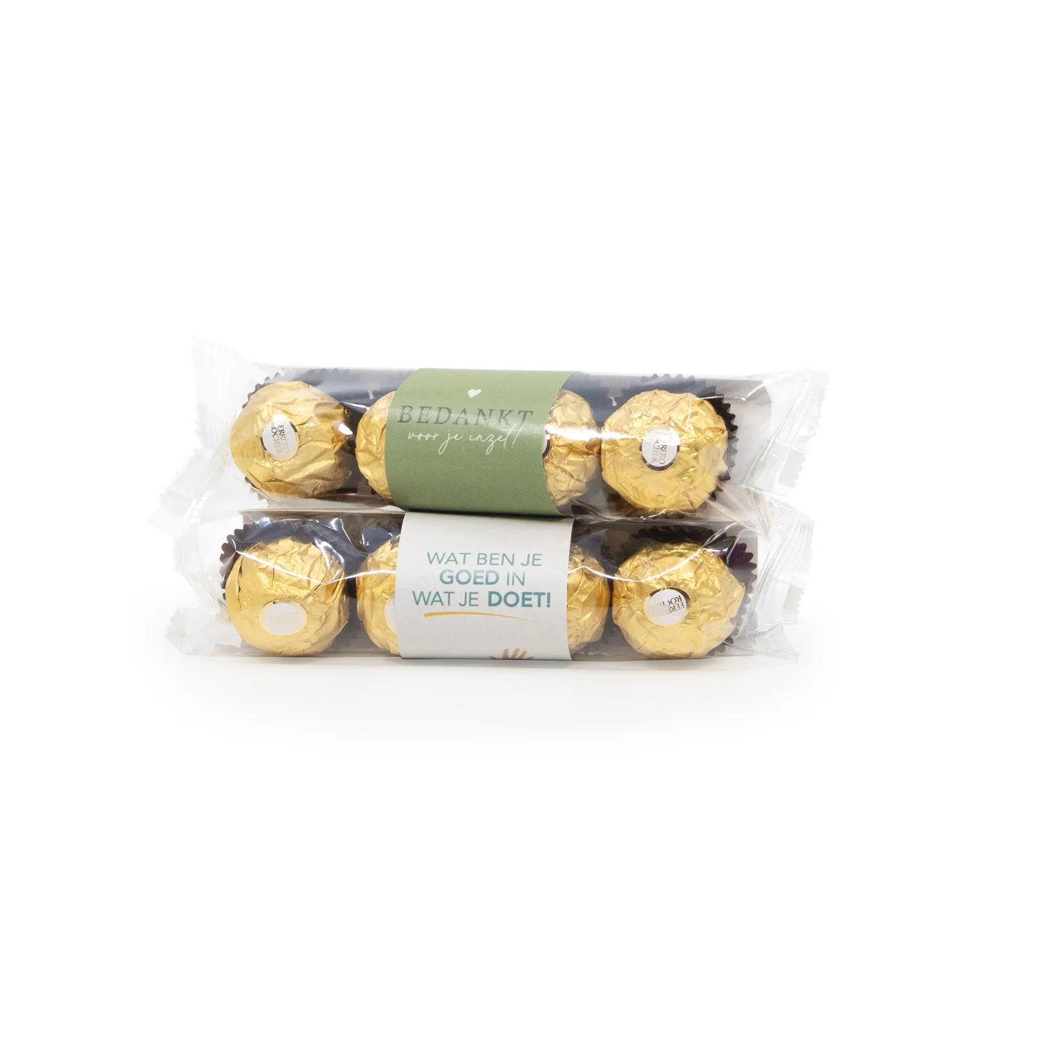 Ferrero Rocher 4 stuks met eigen etiket - Vrijwilliger - Bedankjes.nl