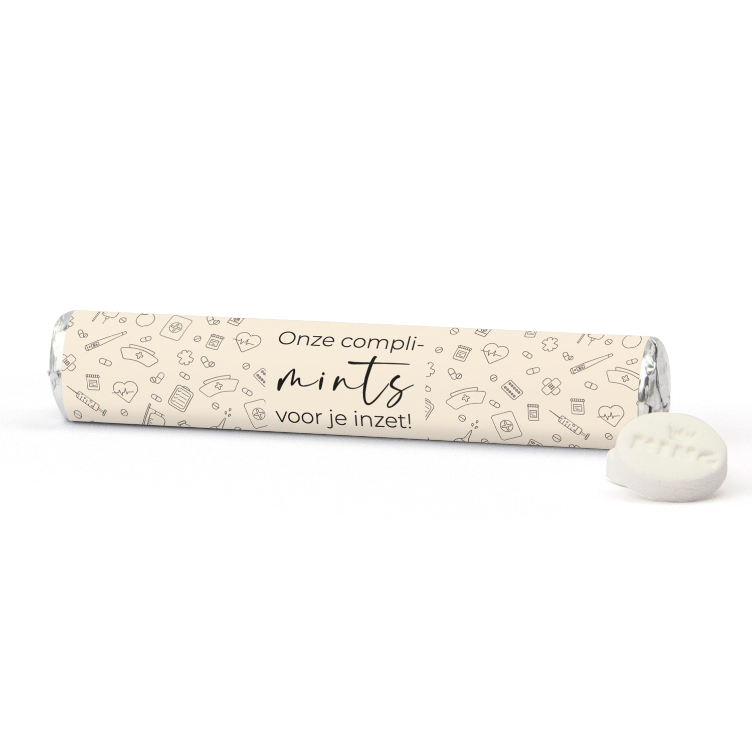 Rol KING pepermunt met eigen wikkel - Verpleging - Bedankjes.nl