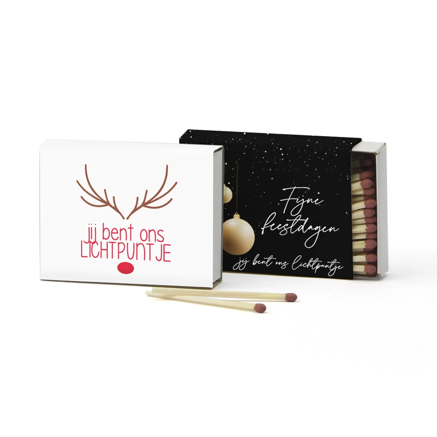 Luciferdoosje met eigen tekst - Kerst - Bedankjes.nl