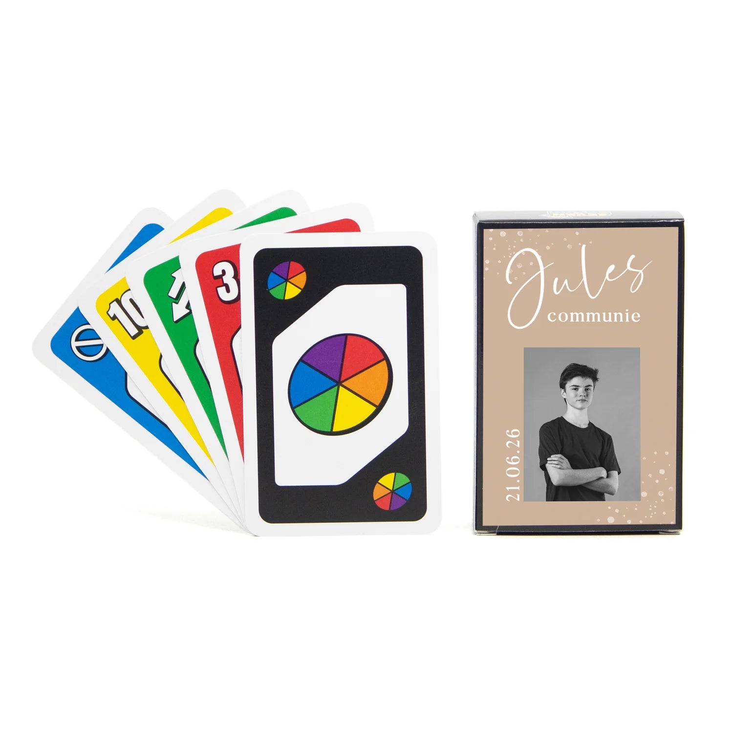 Seven to Zero kaartspel met etiket - Communie jongens - Bedankjes.nl